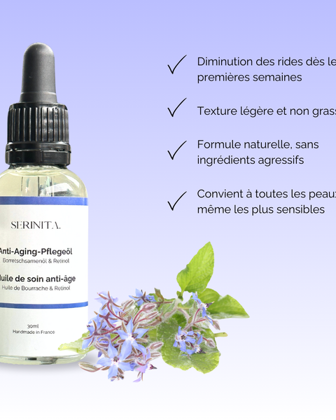 Sérum anti-âge à l'huile de bourrache